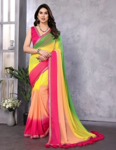 KV Ombre บอลลีวูดสไตล์ georgette Saree - Product Image 6