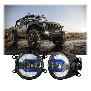 Feux antibrouillard LED ronds <span class=keywords><strong>de</strong></span> 3,5 pouces homologués ECE R112, 20W, blanc, avec DRL pour Jeep tout-terrain - Product Image 1
