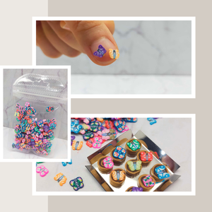 Miniature <b>Polymer</b> Clay Butterfly Slices in Multicolor for Dollhouse Crafts, Nail Art, and DIY Projects for Ages 14 and Up. - Product Image 6