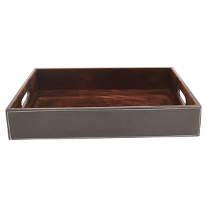 Plateau de service en cuir avec poignées, plateau de présentation, plateaux porte-serviettes pour hôtels, cuisine, maison - Product Image 2