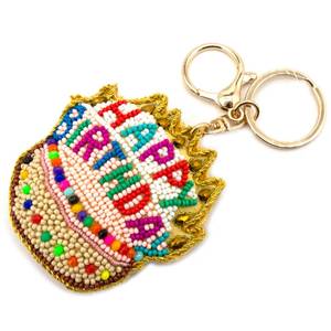 Stylish Handmade Seed Beads Keychain Embroidery Pattern Modern Beaded Embroidery Keychain Seed Beads Accessory - Product Image 4