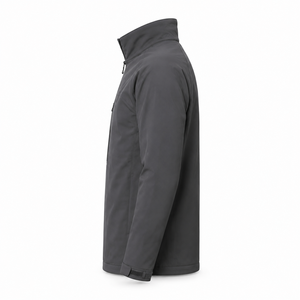 Custom Logo Mens Soft Shell <b>Jacket</b> Water Resistant Full Zipper High Neck Adjustable Cuffs Hiking Workwear Wholesale Supplier OEM - Product Image 2
