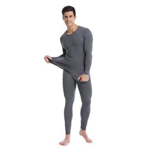 Combinaison de compression sans couture pour homme, manches longues, respirante, en tricot de spandex et nylon, vêtements de sport, gym, course à pied - Product Image 1