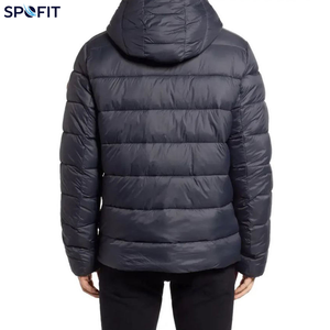 SPOFIT <b>Men's</b> <b>Hooded</b> Puffer <b>Jacket</b> Lightweight Winter Coat Zip Up Casual Outerwear Solid Color Windproof Polyester Wadding - Product Image 5
