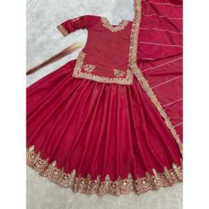 Women's Beautiful Top-Lehenga with Elegant Embroidery and <b>Sequins</b> Work Set - Product Image 2