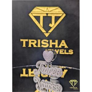 Custom Name <b>Pendant</b> 925 Sterling Silver Moissanite Diamond Iced Out Heart <b>Bail</b> Personalized Hip Hop Jewelry By Trisha Jewels - Product Image 3