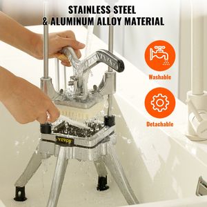 Affettatrice Professionale Kattex per Frutta e Verdura con Lama da 1/2 Pollice, Taglia Verdure in Acciaio Inox per Patatine Fritte e Cipolle - Product Image 5