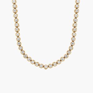 Collier tennis éternité en diamant de laboratoire certifié IGI 7 carats (7CTW) en or blanc 14K serti clos, bijou de luxe pour mariage et cadeau de fête - Product Image 4