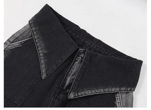 2026 Custom <b>Men</b> Light Blue 100%Cotton Baggy Denim <b>Jeans</b> Vintage Distressed Straight Style Streetwear Loose Fit Light Wash <b>Jeans</b> - Product Image 4