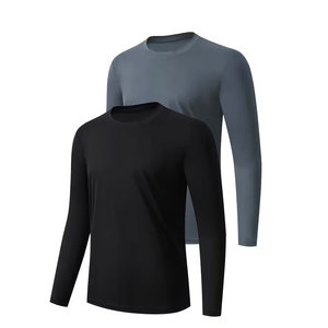 2pcs Men'S Athletic Long Sleeve Round Neck Shirts, Quick-Dry <b>Tops</b>, Fitness Athletic Wear, Casual Outdoor Sports Wear - Product Image 4