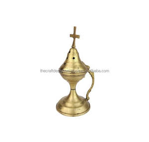 Diffuseur d'odeurs design de sculpture à la main Brûleur d'encens de luxe en laiton argent et or pour la décoration de mariage - Product Image 2