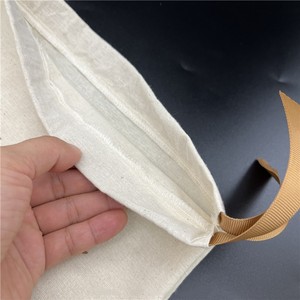 Printed Cotton Muslin Washable Adjustable Drawstring Bags Eco Friendly Reusable Storage Pouches White - Product Image 5