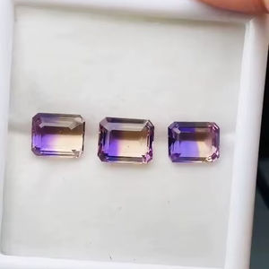 Ametrina natural con corte esmeralda, 3 piezas, calidad AAA, brillo AAA, buen color, perfecta para la elaboración y pulido de cualquier joyería. - Product Image 2