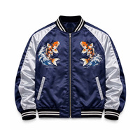 Veste Sukajan en satin brodé de qualité supérieure, personnalisable sur le devant, écologique, respirante, style japonais, légère, tendance, pour hommes