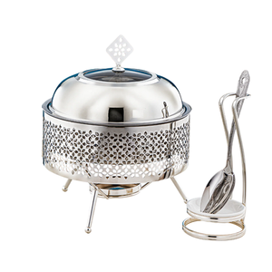 Sleek Stainless Steel Chafing Dish with Tealight Stand and Lid Ideal for Professional Food Serving at <b>Buffets</b> Parties and Hotels - Product Image 1
