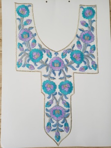 Tissu de broderie en dentelle de miel de qualité supérieure à coudre pour le col, idéal pour les Kurtis, les Sarees et les robes, avec un travail de broderie lourd, patch décoratif pour le col, pour femmes - Product Image 4