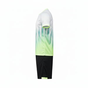 Ensemble de maillot de football pour homme, couleur dégradée, manches courtes, col rond, respirant, anti-transpiration, séchage rapide, polyester, vêtements de sport - Product Image 2