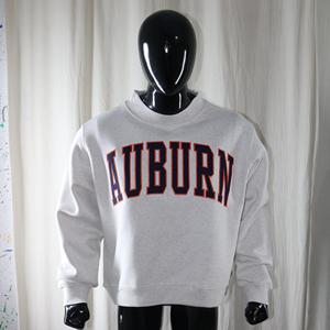 Sweat-shirt à col montant gris cendré Auburn 100% coton, broderie appliquée bleu marine, demi-zip CLUSH SPORTS Hiver - Product Image 3