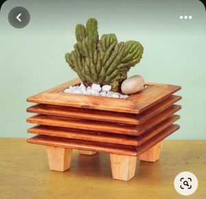 HANDICRAFTS Wooden Flowerpot Wishing Well Planter Backyard Garden <b>Decor</b> Creative Wooden Planters Bark Flower <b>Pots</b> Garden - Product Image 3