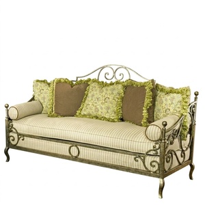 Traditional Cast Wrought Iron <b>2</b>-<b>Seater</b> Sofa <b>Set</b> Durable Outdoor Furniture Waterproof <b>Garden</b> Couch - Product Image 1