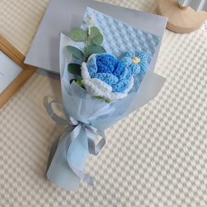 <span class=keywords><strong>Ramo</strong></span> de Flores Tejidas a Mano, Girasol, Clavel y Rosa, Regalo para el Día de San Valentín, <span class=keywords><strong>Ramo</strong></span> de Flores de Ganchillo Terminado, para Eventos Festivos, Venta al Por Mayor - Product Image 4