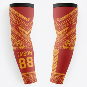 TAISON SPORTS Premium Unisex Polyester Spandex <b>Arm</b> <b>Sleeve</b> 220 Grams Breathable Stretch <b>Compression</b> Quick Dry Red Blue Digital - Product Image 1