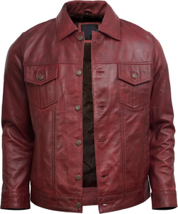 Comfortable <b>Men</b> <b>Leather</b> <b>Jacket</b> with Smooth Texture for Daily Wear and Travel - Product Image 1