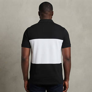 High Quality Men's Black White Contrast Turn Collar <b>Shirt</b> Short Sleeve Cotton Regular Fit Casual Wear Breathable <b>Flame</b> Logo - Product Image 3
