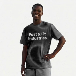 T-shirt décontracté surdimensionné en coton tricoté de haute qualité 100 % coton imprimé pour homme 2026 Fabriqué au Pakistan - Product Image 3