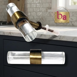 Poignées de tirage en laiton et résine transparente en forme de T, design industriel, pour extérieur, salon, hôtel, cuisine, chambre, commode - Vente chaude - Product Image 4
