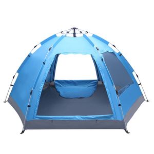 Tenda Familiare Automatica per 3/4 Persone, Impermeabile in Tela Oxford PVC per Campeggio, Escursionismo, Viaggi e Attività all'Aperto - Apertura Istantanea Pop-Up - Product Image 1