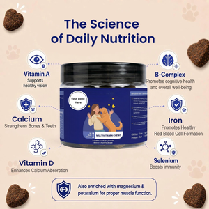 Suplemento Masticable Multivitamínico 25 en 1 para Perros y Gatos, Salud de Articulaciones, Inmunidad y Piel, Venta al por Mayor, Soporte para Marca Privada OEM - Product Image 3