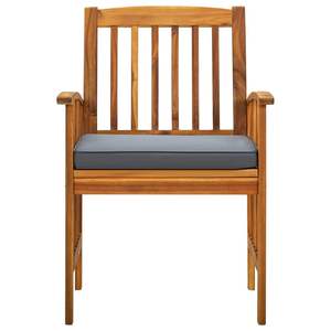 Grand ensemble de salle à manger de jardin en bois d'acacia massif brun clair - Product Image 6