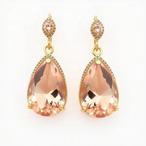 Designer Popular Brand 925 Sterling <b>Silver</b> Long Dangle Gemstone Statement Earrings Fashion <b>Wedding</b> Drop Earrings - Product Image 3