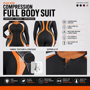Wholesale Printed Full Body Compression Suit Spandex Polyester <b>Workout</b> <b>Jumpsuit</b> Ladies Yoga Wear Full Sleeve Base Layer Romper - Product Image 6