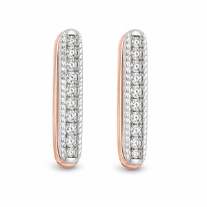 Pendientes Colgantes Roy Diamond Chapados en Oro Rosa de 18K con Diamantes de Corte Brillante Certificados por IGI y Engaste de Canal de Lujo - Product Image 4