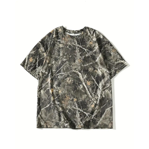 เสื้อยืดแขนสั้นผู้ชาย คอโอ ทรงปกติ ผ้าโพลีเอสเตอร์/คอตตอน ระบายอากาศได้ดี น้ำหนัก 220 กรัม สไตล์ลำลอง - Product Image 1