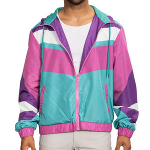 Veste coupe-vent décontractée en toile rétro pour homme, taille plus, style années 80 et 90, légère, respirante, imperméable, manches régulières - Product Image 1