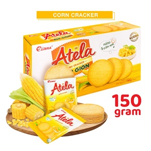 Libra Atela 150g maíz crujiente galleta Halal crujiente caja bolsita buena calidad dulce picante sabor salado vietnamita FMCG producto cartón - Product Image 1