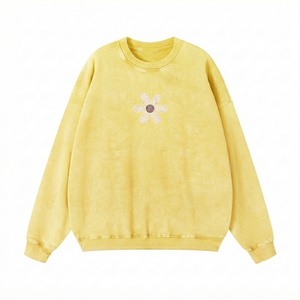 Sweat-shirt personnalisé délavé à l'acide OEM ODM, col rond teint en pièce vintage, 100% coton, unisexe, brodé, coupe classique, vente en gros de vêtements - Product Image 3