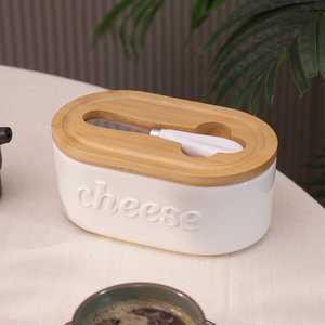 Modern Kitchen Organizer Container <b>with</b> Wooden <b>Lid</b> for Pantry <b>Storage</b> Countertop Organization and Home <b>Decor</b> - Product Image 4