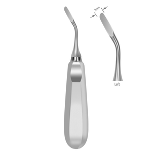 เครื่องมือถอนฟันแบบ Luxating Elevator Left 2mm ทำจากสแตนเลสสตีล สำหรับถอนรากฟัน  แบบไม่ทำลายเนื้อเยื่อ  ดีไซน์โค้ง - Product Image 1