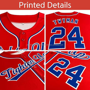 Maillot de Baseball Hipster Hip Hop personnalisé Nom de l'équipe Numéro Pinstripe Design Polyester Sportswear Hommes Femmes Jeunes - Product Image 4