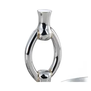 Plato de Servir Doble de Metal Pulido, Diseño Minimalista, Redondo, Patrón Sólido, Apto para Lavavajillas, para Fiestas - Product Image 4