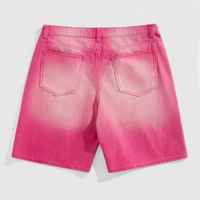 Pantalones Cortos de Mezclilla Personalizados para Hombre, Cintura Media, Corte Recto, Estilo Urbano, Bordado de Diamantes, Transpirables, Ecológicos, 100% Algodón, Lavado Claro