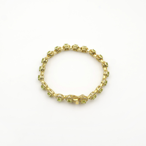 925 Sterling Silver Natural <b>Peridot</b> Bracelet Gold Plated OEM ODM Fine <b>Jewelry</b> - Product Image 1