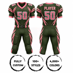 Maillot de football américain personnalisé pour homme adulte, impression par sublimation, polyester anti-humidité, col en V, manches courtes, numéro d'équipe 50 - Product Image 2