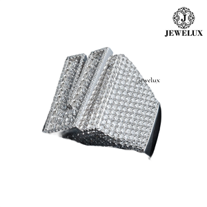 High Demand Women's 925 <b>Silver</b> <b>Emerald</b> Cut Cocktail <b>Ring</b> Rhodium Plated Luxury Geometric Design Pave Setting Engagement <b>Ring</b> - Product Image 3