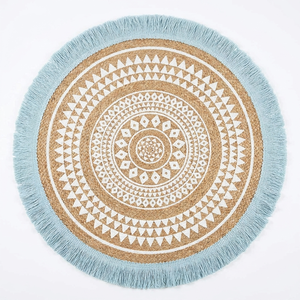 Premium Natural Jute Area Rug Eco Friendly Handwoven <b>Round</b> Floor <b>Mat</b> Sustainable Jute Braided Carpet For Home Living Room - Product Image 1