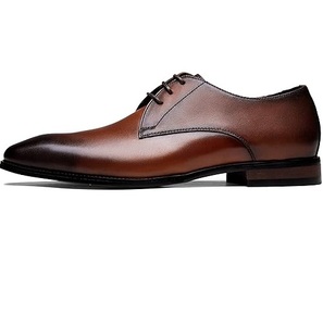 Zapatos de Cuero Color Marrón de Venta Caliente con MOQ Bajo, Zapatos Oxford Casuales de Negocios para Oficina, Zapatos Formales de Vestir con Cordones para Hombre, Transpirables - Product Image 1